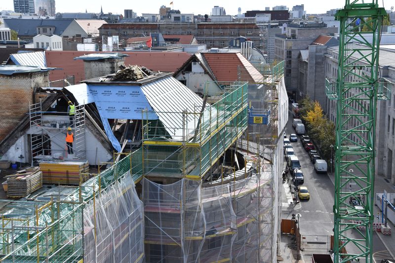 Das Gerüst in der Mauerstraße...